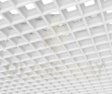 Потолок Грильято пирамидальный 75x75 белый