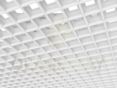 Потолок Грильято пирамидальный 75x75 белый