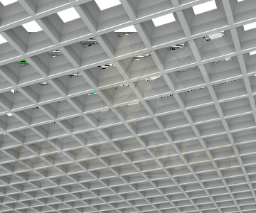 Потолок "Грильято" пирамидальный металлик (серый) 75х75