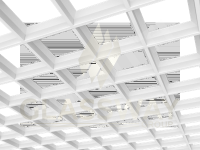 Потолок "Грильято" пирамидальный белый ячейка 150х150