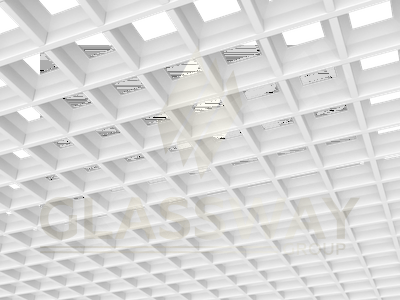 Потолок "Грильято" пирамидальный белый ячейка 86х86