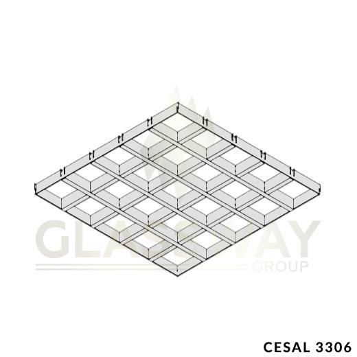 CESAL Кассетный Потолок Грильято CL-T15 120х120 Высота 30мм Белый матовый 3306
