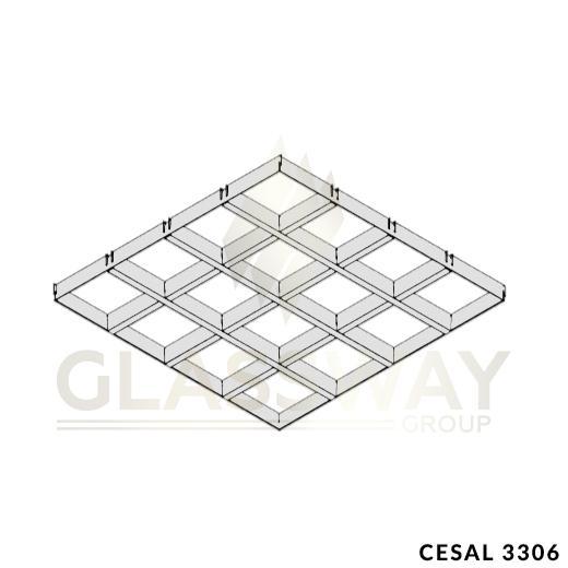 CESAL Кассетный Потолок Грильято CL-T15 150х150 Высота 30мм Белый матовый 3306
