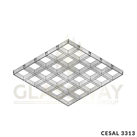 CESAL Кассетный Потолок Грильято CL-T15 120х120 Высота 30мм Металлик 3313