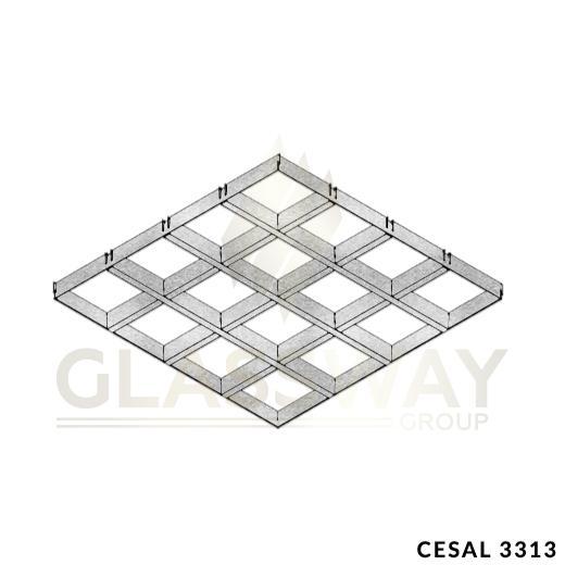 CESAL Кассетный Потолок Грильято CL-T15 150х150 Высота 30мм Металлик 3313