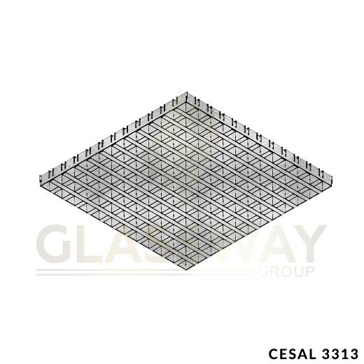 CESAL Кассетный Потолок Грильято CL-T15 50х50 Высота 30мм Металлик 3313