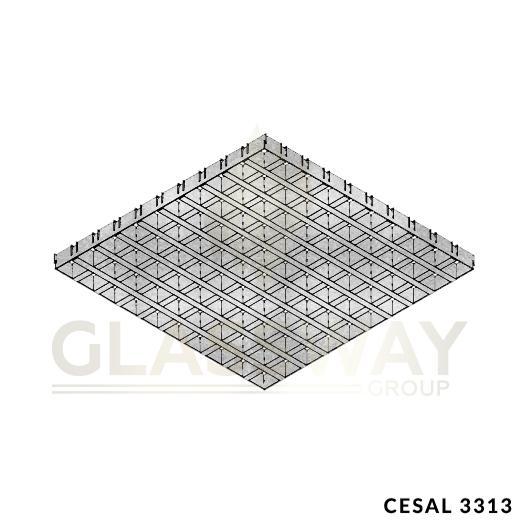 CESAL Кассетный Потолок Грильято CL-T15 60х60 Высота 30мм Металлик 3313