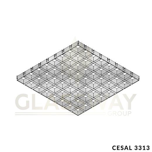 CESAL Кассетный Потолок Грильято CL-T15 75х75 Высота 30мм Металлик 3313