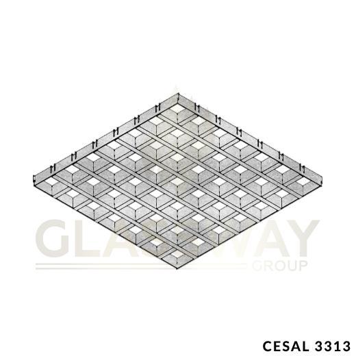 CESAL Кассетный Потолок Грильято CL-T15 86х86 Высота 30мм Металлик 3313