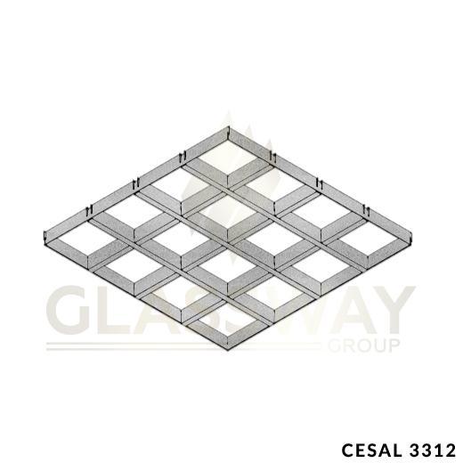 CESAL Кассетный Потолок Грильято CL-T15 150х150 Высота 30мм Металлик матовый 3312