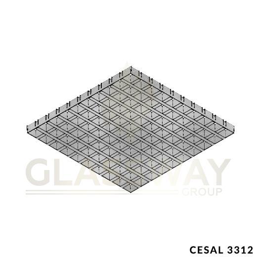 CESAL Кассетный Потолок Грильято CL-T15 60х60 Высота 30мм Металлик матовый 3312