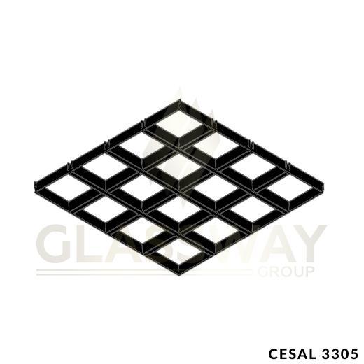 CESAL Кассетный Потолок Грильято CL-T15 150х150 Высота 30мм Черный 3305