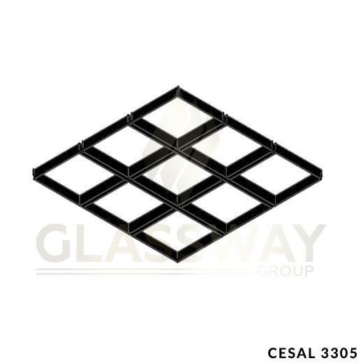 CESAL Кассетный Потолок Грильято CL-T15 200х200 Высота 30мм Черный 3305