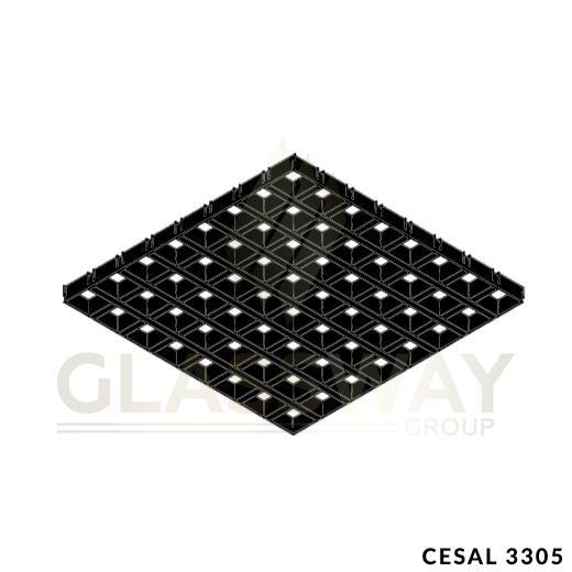 CESAL Кассетный Потолок Грильято CL-T15 75х75 Высота 30мм Черный 3305