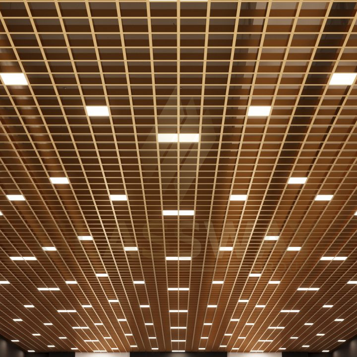 Потолок Грильято GW Эконом 100х100 Золотой